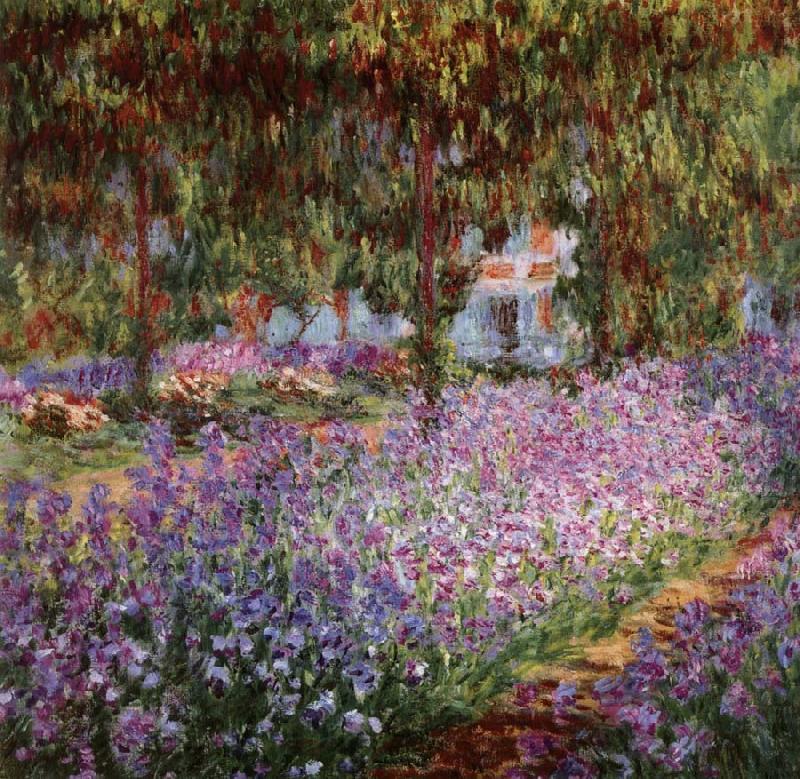 Claude Monet Iris Bed in Monet-s Garden oil painting picture